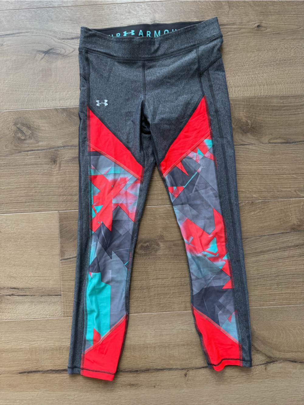 Under Armour Gray HeatGear Compression Top with White Logo
